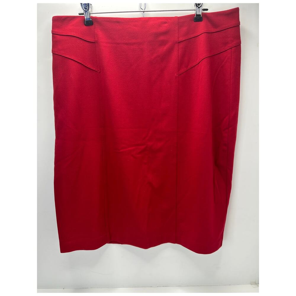 Chico's Ponte Knit Pencil Skirt Minimalist Red Women 12/14 (Chico's 2)